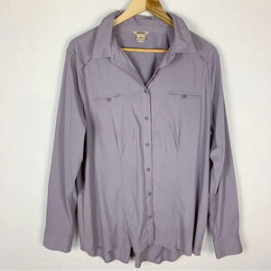 Duluth Trading Company Purple Nylon Long Sleeve Hiking Shirt